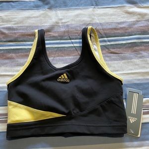 Adidas Black and Yellow Sport Bra